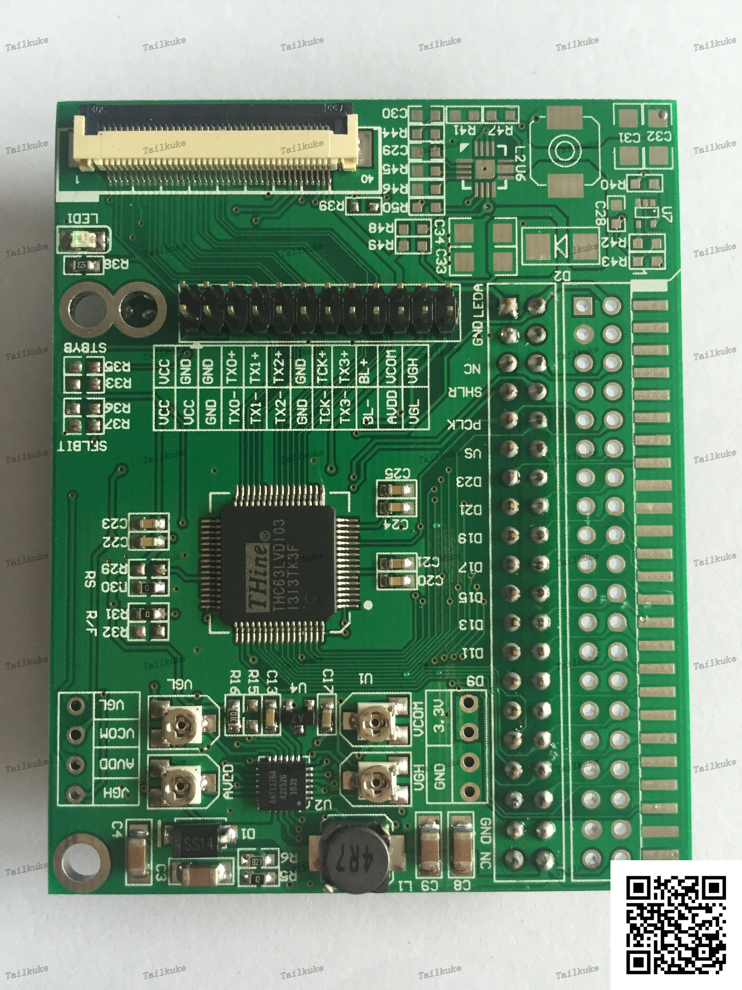 Одноканальный 8-канальный TTL адаптер платы LVDS с VGH.VGL.AVDD.VCOM четырехстороннее