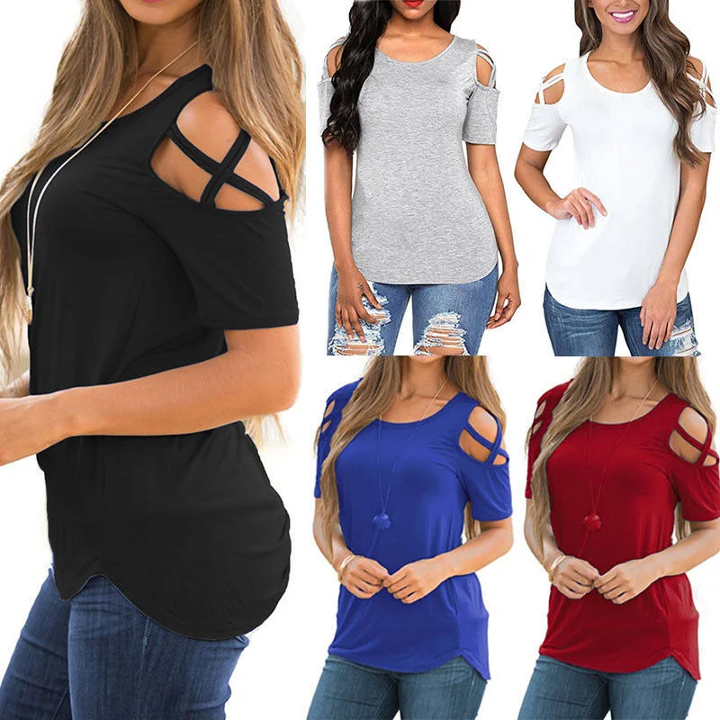 

Sexy Plus Size Women Tee Shirts Casual O-Neck Dog Mom Print T-Shirts Short Sleeve Off Shoulder Streetwear Harajuku Tees Tops