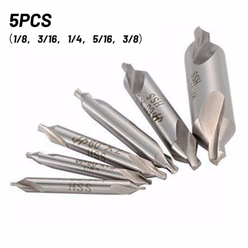 

5x Center Drill Bit Center Drill Combined Countersinks Drill Bit Durable