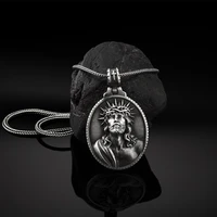 religious jewelry on the neck christian passion pendant necklaces for man catholic retro mens chain necklace medallion