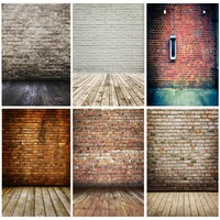 vinyl custom vintage brick wall wooden floor photography backdrops portrait photo background studio prop 21712 yxzq 01
