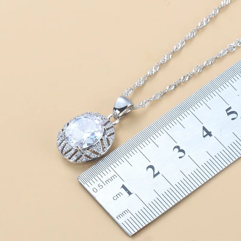 Комплект из колье и серёг с фианитом | Украшения аксессуары