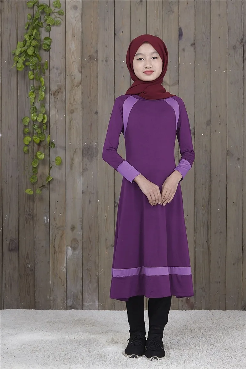 Платье для девочек, мусульманское, ТРАПЕЦИЕВИДНОЕ, из Дубая, длинное, мусульманское, кафтан, платья для девочек, молитвенная одежда, 2020 от AliExpress WW