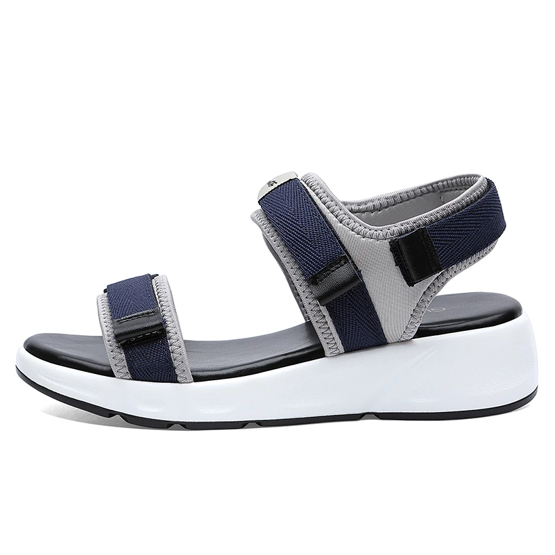 

Сандалии на плоской подошве с открытым носком, женская обувь с цветными блокировками на липучке, водонепроницаемая женская обувь на платфо...