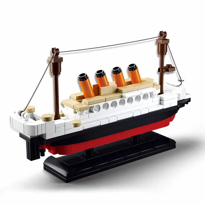 

NEW Sluban Model King Titanic Boat Ship City MOC Building Blocks Set Titan Adventurer Bricks Construction Classic DIY KIds Toys