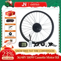 ebike fat tire conversion kit 36v48v500w rear cassette brushless wheel hub motor 20 26 4 0 dropout 190mm for snow e bike kit