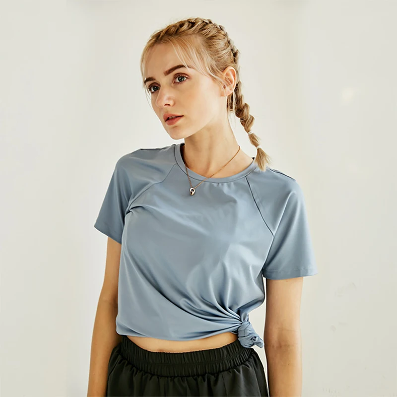 Футболка Wmuncc с вырезами на спине для йоги женские быстросохнущие топы бега