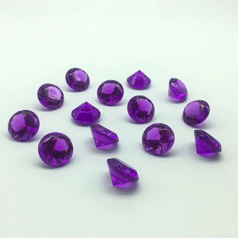 Purple 20 мм 100 шт Акриловые цветные искусственные круглые алмазные кристаллы драгоценные камни для Разбрасыватели конфетти для стола, Ваза Наполнители, свадьба, искусство и ремесла - Цвет: Purple