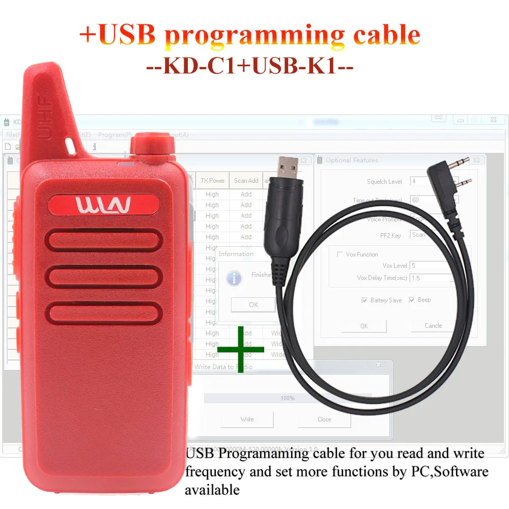 WLN KD-C1 рация UHF 400-470 МГц 16 канальный мини-портативный приемопередатчик радиостанции WLN - Цвет: Add a cable