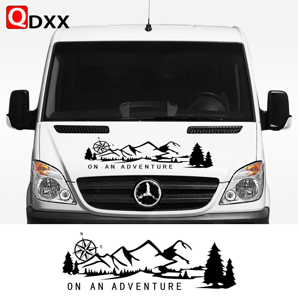 

1pc Car Hood Stickers Bonnet Stripes Camper Van Graphics Vinyl Decals For Mercedes Benz Sprinter Auto Exterior Decor Accessories
