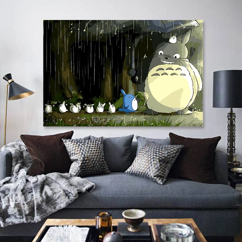 Мультфильм милый кот живопись по номерам японское аниме животное ручной работы