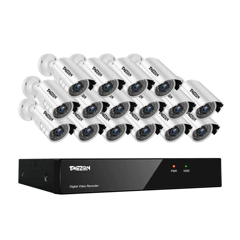 Tmezon 16CH1080P AHD DVR NVR HVR система видеонаблюдения для дома 16 шт. цилиндрических камер 1080P