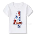 Детская футболка с принтом вертолета и цифр на день рождения