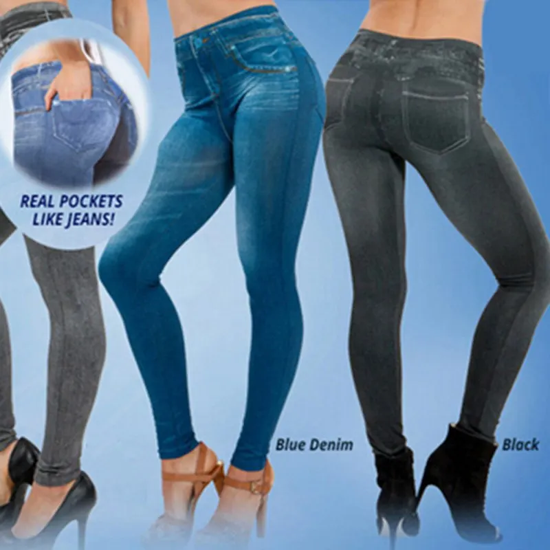 

Women Sexy Leggings Jeans Slim Denim Pants Jeggings Fitness Plus Size Leggings S-XXXL