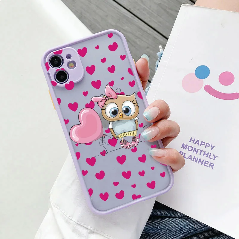 owl painted case for redmi note 10 pro 10s note 9 8 9s 7 9a 9c matte pc phone cover for xiaomi mi 11 lite poco x3 10t 10 capa free global shipping