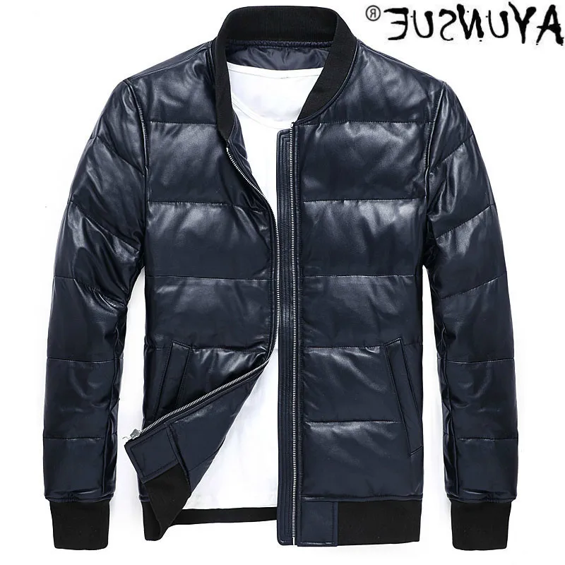 

Ayusnue leather - men's authentic jacket, autumn and winter sheepskin cowhide coat, large size,