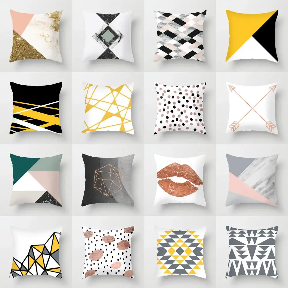 Чехол для подушки с мраморной текстурой скандинавский розовый чехол съемные и