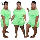 Популярные Простые однотонные комбинезоны с коротким рукавом и круглым вырезом, соблазнительные облегающие вечерние женские комбинезоны для ночного клуба