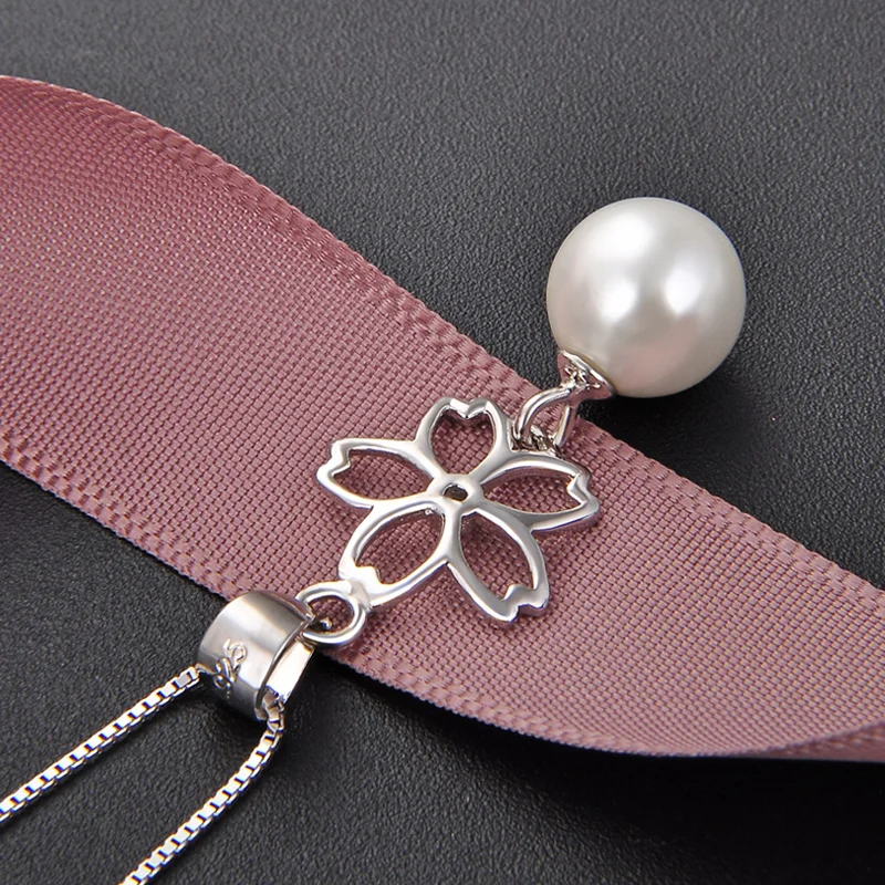 

8mm Shell Pearl Natural Freshwater Supprised Jewelry Gift High Quliaty 925 Silver Pendant CHD00860