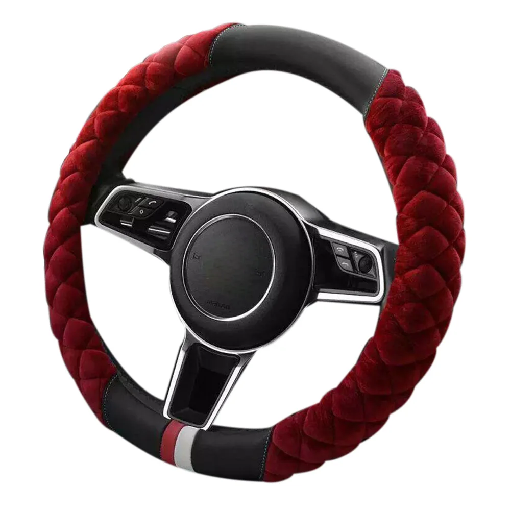 

Car Accessories Universal 15" Car Steering Wheel Cover Winter Warm Plush Cover Car Interior Decoration