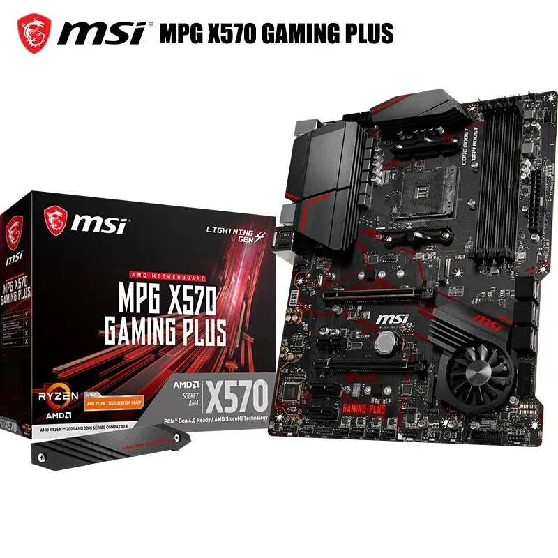 

Original MSI MPG X570 GAMING PLUS Desktop Motherboard Support Ryzen 5800X/5600X/3800X/3700X/3600X (AMD X570/Socket AM4)