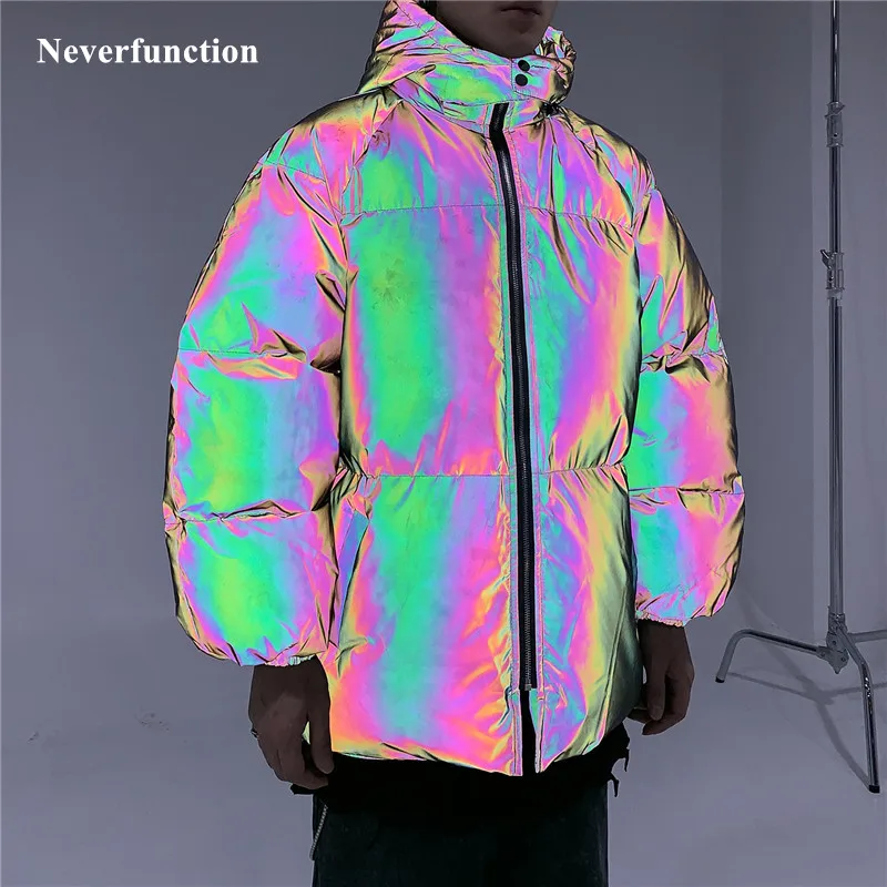 Уличная мода зима толстые теплые мужские ночные красочные Полностью