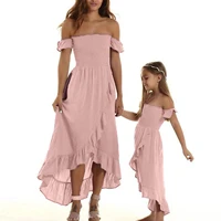 2021 mother daughter dresses daugter parent child dress with ruffled sweet summer clothing family look matching clothes