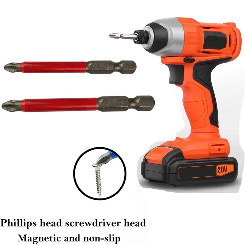 

10Pcs PH2 150mm Power Drill Bit Set Long Distance Non-Slip 1/4 Inch Hex Screwdriver