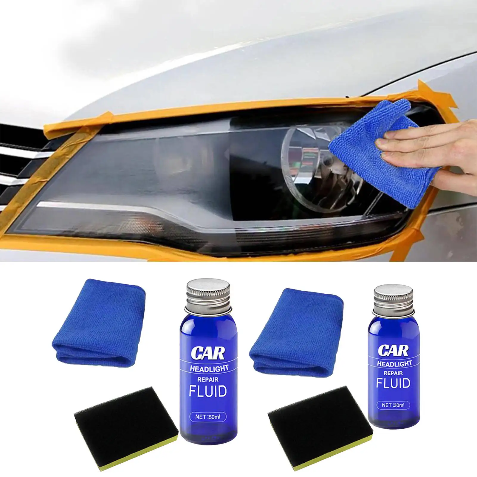 

30/50ML Car Headlight Maintenance Clean Retreading Agent Spray Polish Repair Fluid Headlight Polishing Anti-scratch Liquid