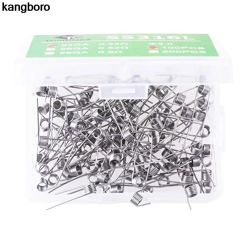 

100 Pcs Electronic Cigarette Rda Atomizer Wick Wire Coil Premade Coil A1 Pre Coiled Resistance Heating Wire Coiling
