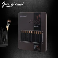 giorgione 12 watercolorgouache nylon paint brushes set exquisite iron gift box wooden pen handle for painting art supplies