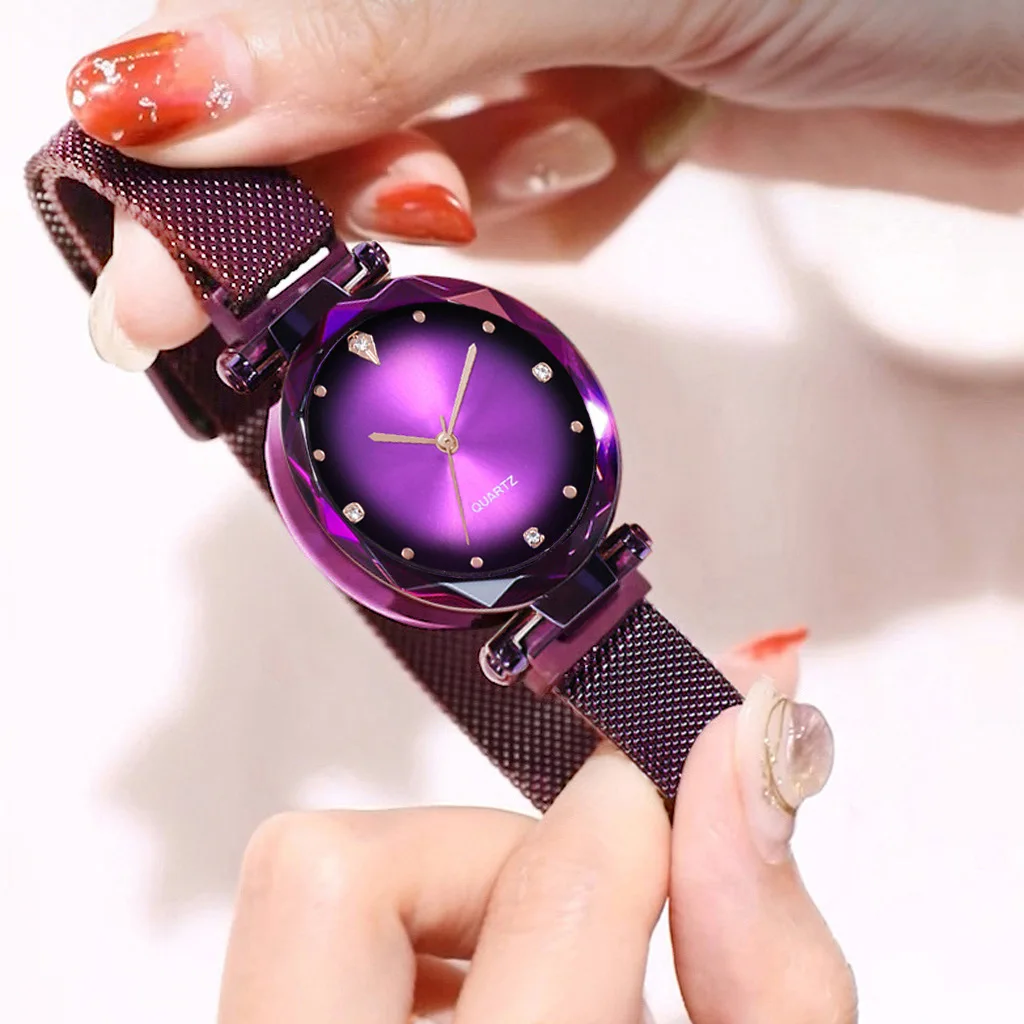 Женские часы с магнитом Авроры 2020 Роскошные Кварцевые бриллиантами для женщин