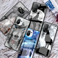 wolf glass phone case for xiaomi redmi note 9s 8 9 8t 7 9c capa for mi 10t pro 9t 10 lite tempered cover