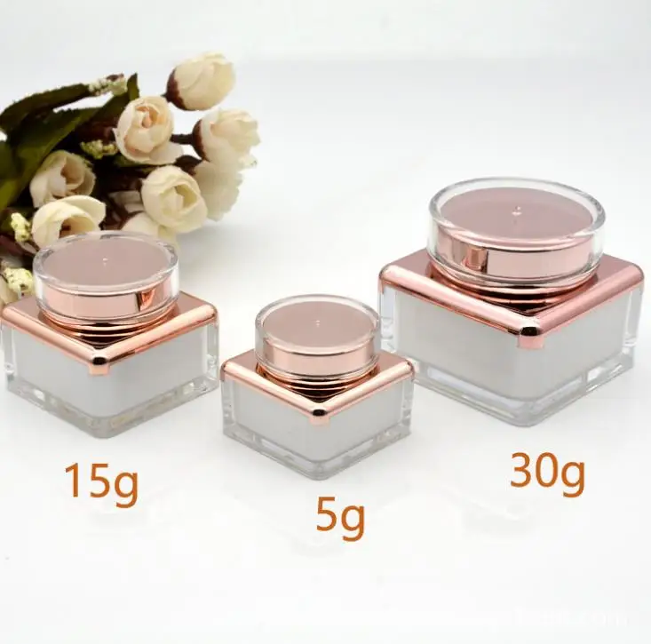 

5g 15g 30g Empty Cream Jar Plastic Acrylic Refillable Bottle Makeup Pot Travel Face Lotion Cosmetic Container SN291