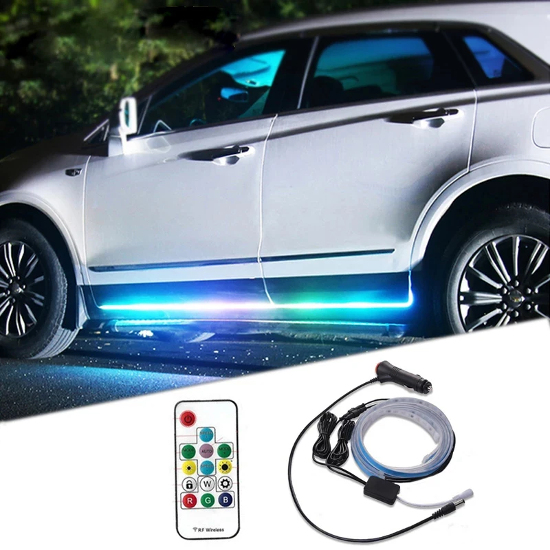 

RGB Автомобильная гибкая светодиодная лента, красочный автомобильный неоновый светильник, светильник свет s, предупреждающая лампа для двер...