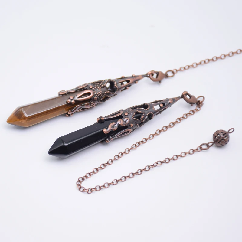 Античная Медная длинная шапочка натуральный камень криоральный маятник