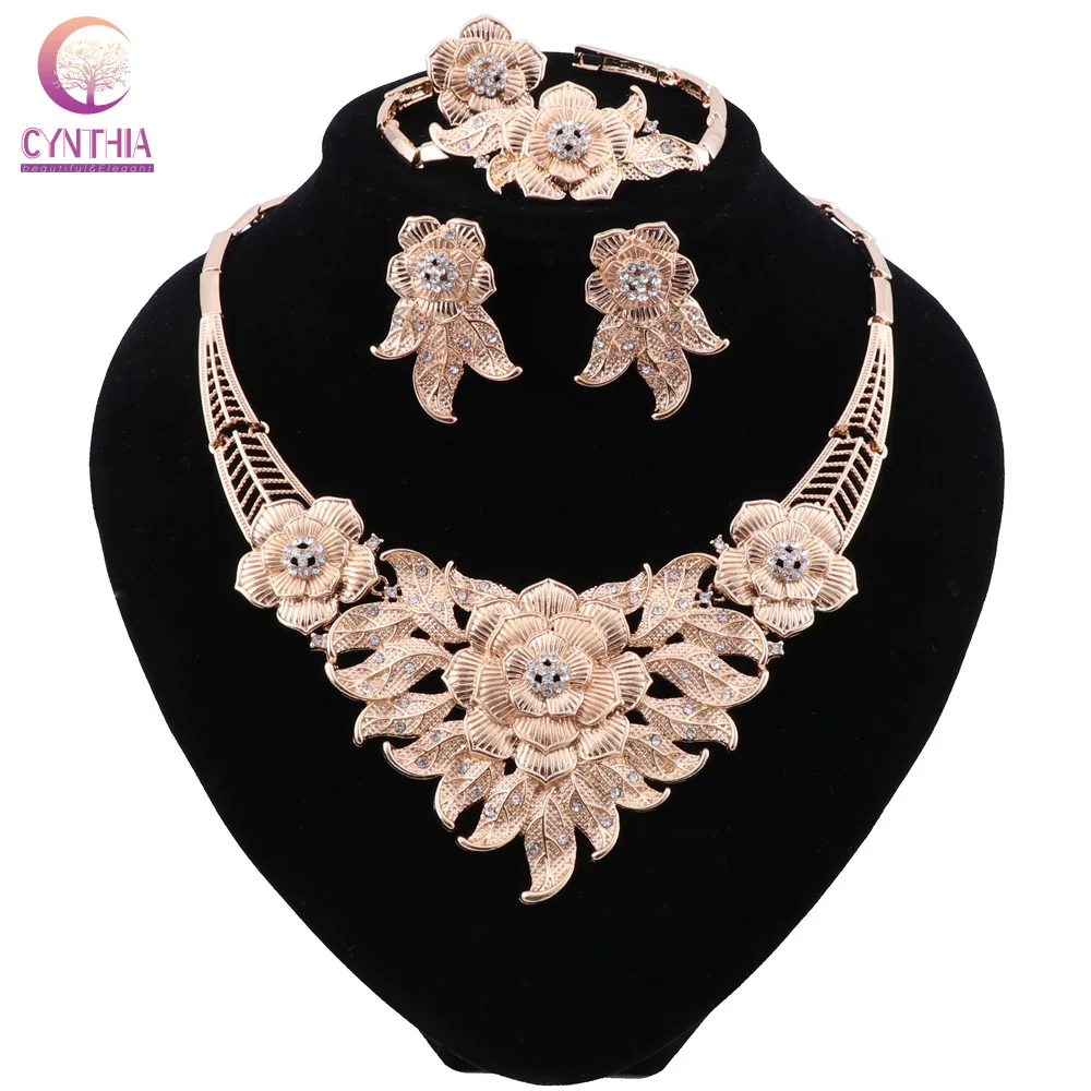 

CYNTHIA Fashion African Beads Jewelry Set Nigerian Woman Wedding Jewelry Set Dubai Gold Color Bridal Jewelry Set Wholesale