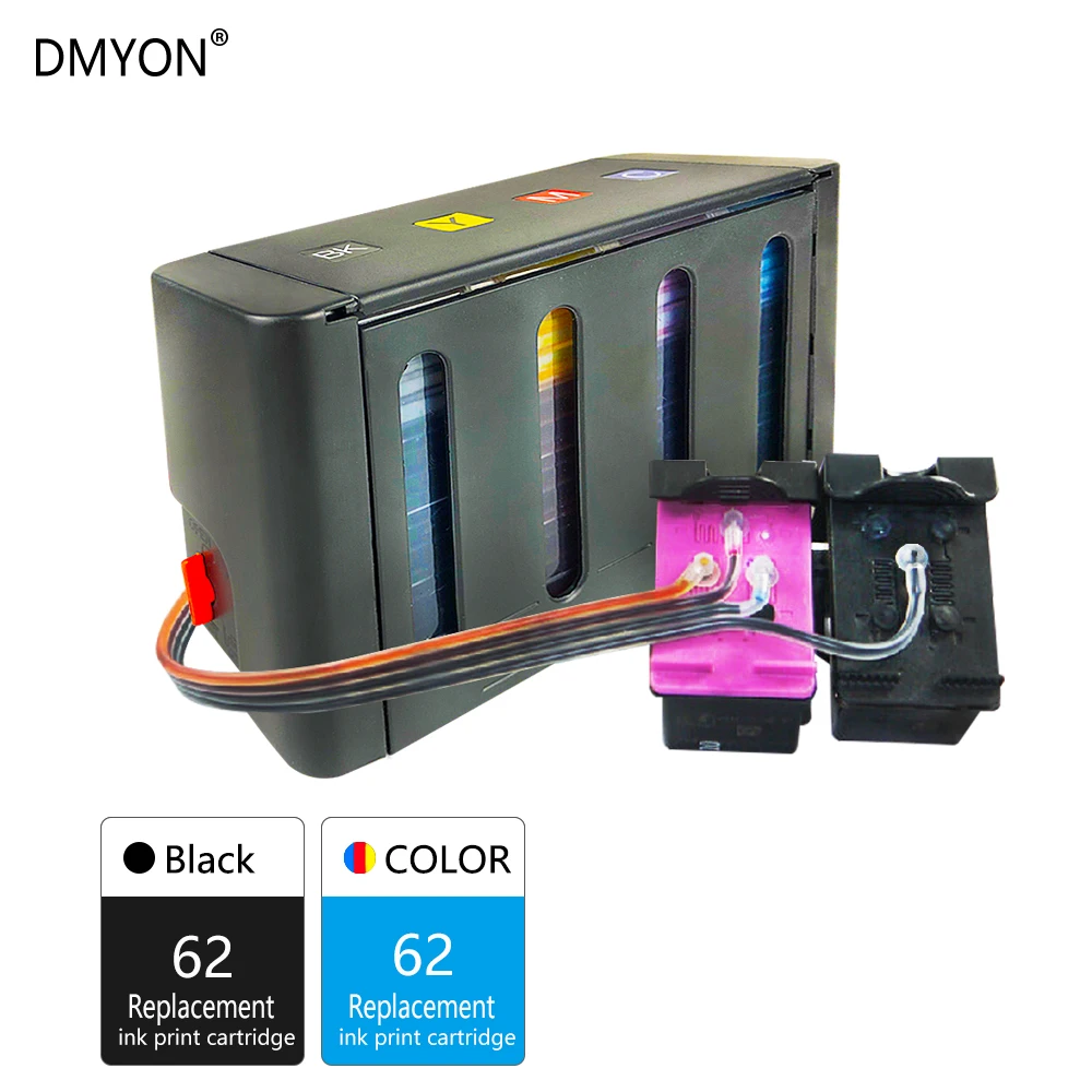 DMYON совместима с системой непрерывной подачи чернил HP 62 Deskjet Officejet 200 250 258 5740 5741 5742