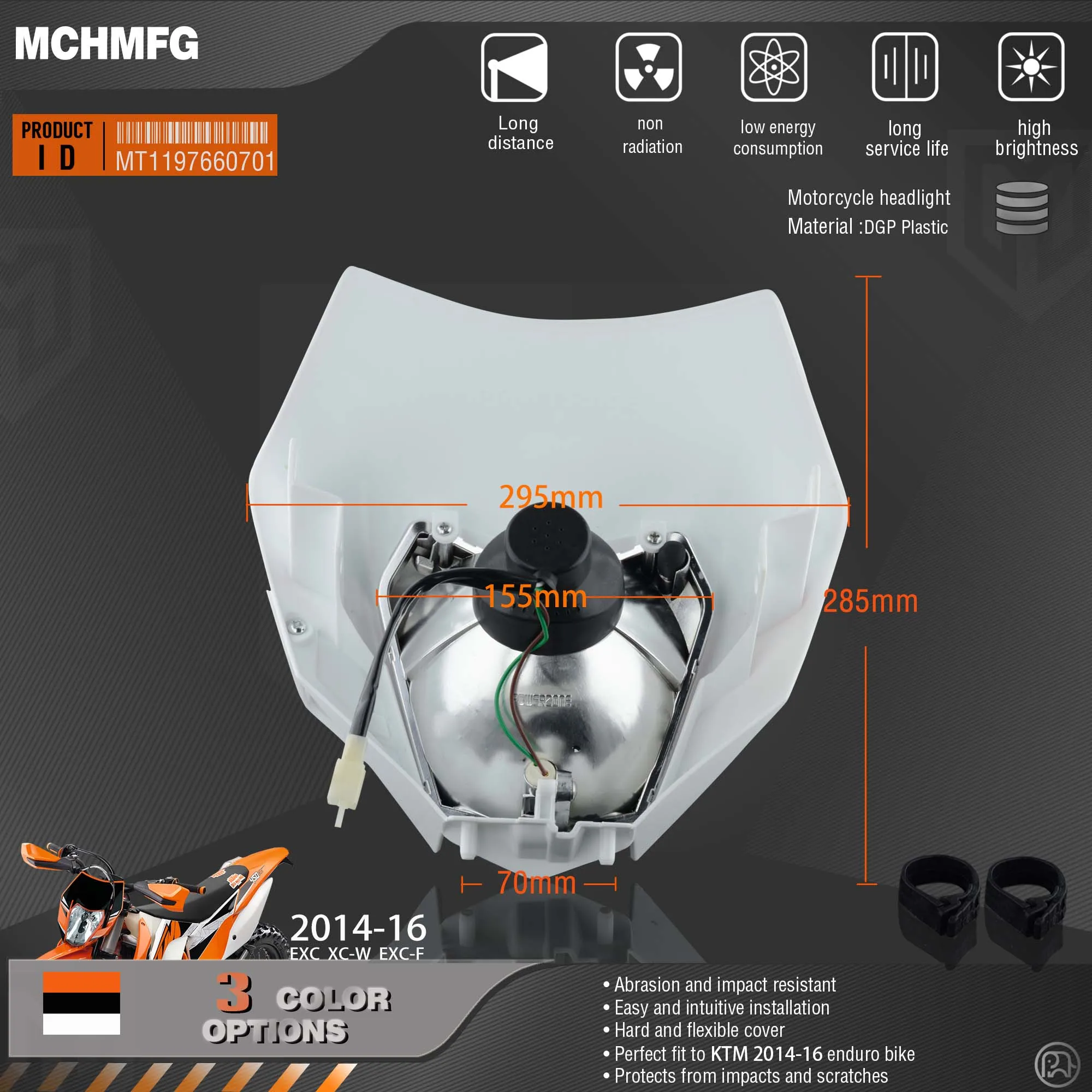 MCHMFG фара с наклейкой для KTM SX F EXC XCF SMR 2014 2015 2016 Мотоцикл Dirt Bike MX Enduro Supermoto |