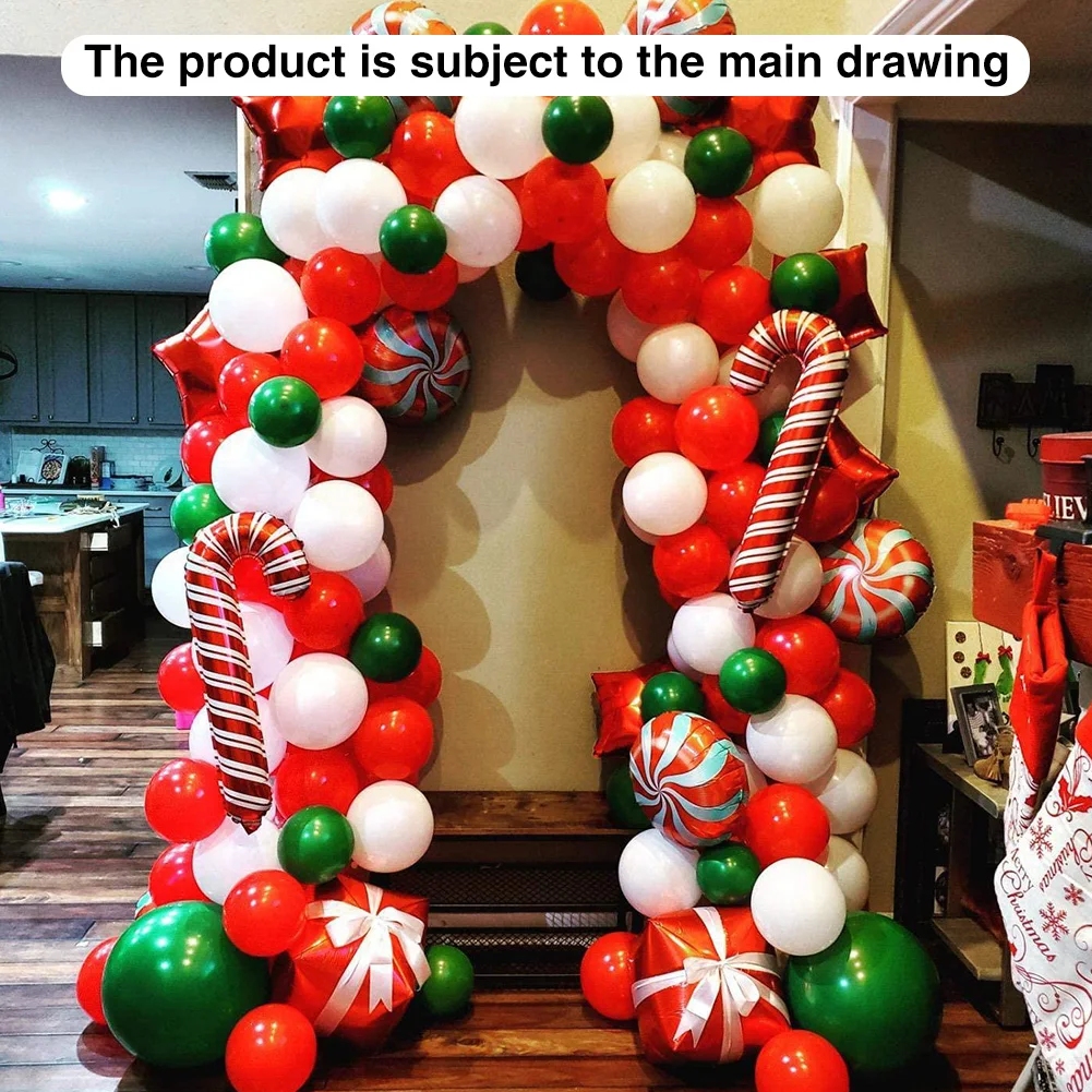 

102PCS Christmas Balloons Garland Arch Kit Green Red White Gold Confetti Candy Foil New Year Balloons Xmas Party Decorations