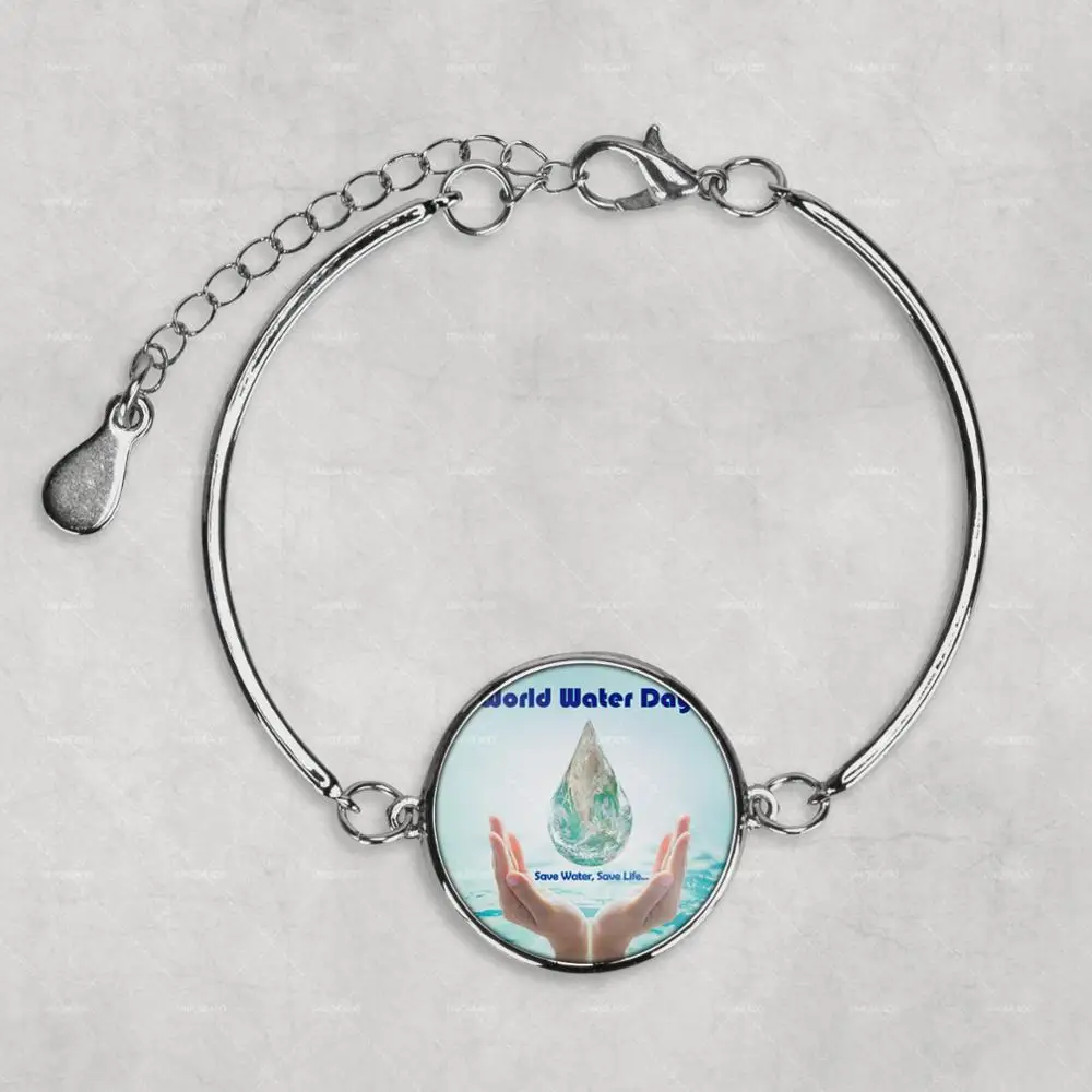 Браслет с фотографией на День Всемирного водного дня, серебряные украшения, подарок для мамы, мамы, беременной, милый.