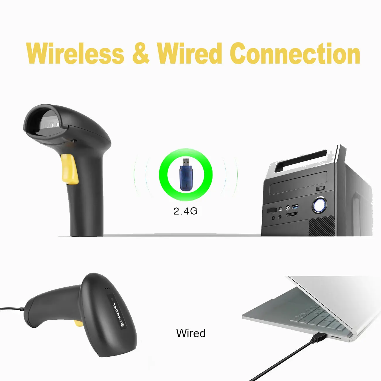 Портативный сканер штрих-кодов беспроводной матричный считыватель данных