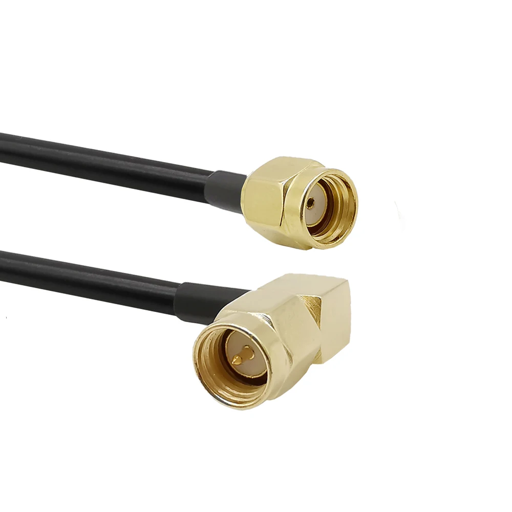 

RF LMR195 Pigtail Low Loss Cable SMA Male Right Angle to RP SMA Male Jack Pin Coaxial Antenna Connector SMA Plug to SMA Jack