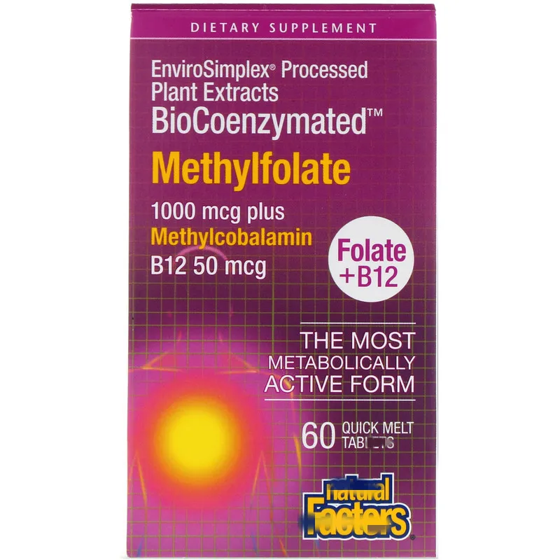 

BioCoenzymated, Folic Acid B12, Methyl Folate, 60 Instant Tab