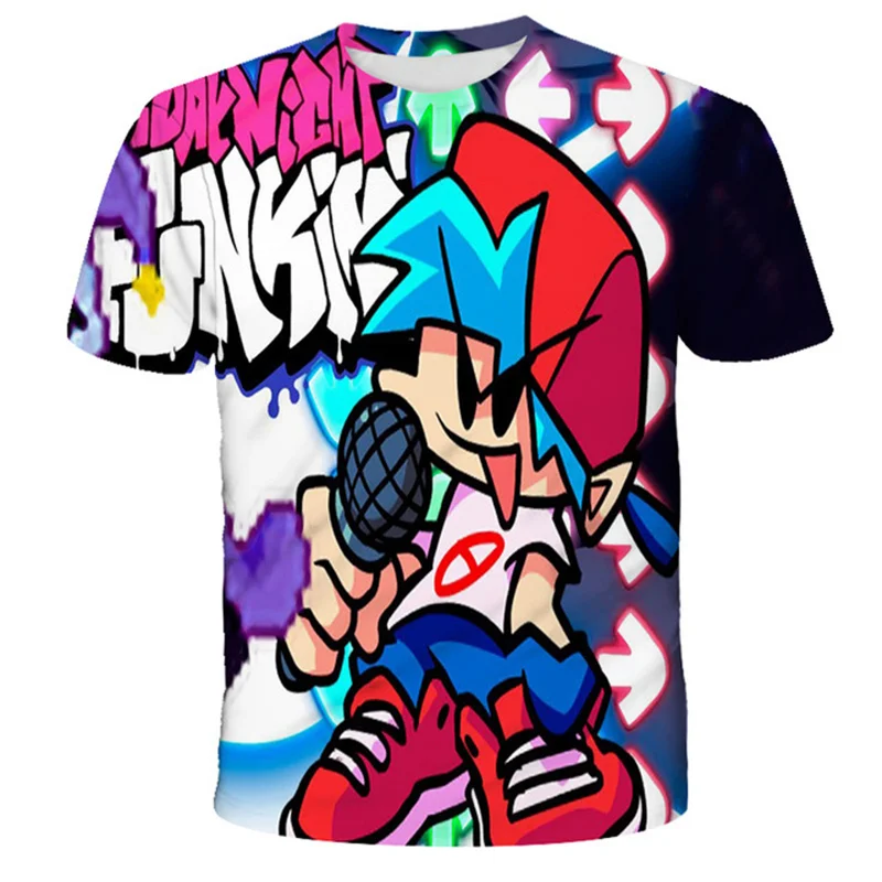 

Children's Friday Night Funkin Game T-Shirt Children for Boys a Boy Girls Kids Kid's TShirts Child Baby Cartoon Tops Clothing