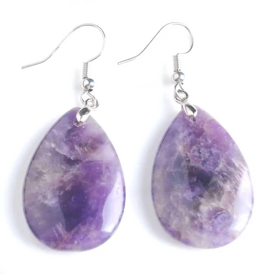 

WOJIAER индийские племенные натуральные камни капли воды Висячие серьги для женщин аметисты уникальные уши женские ювелирные изделия V9064