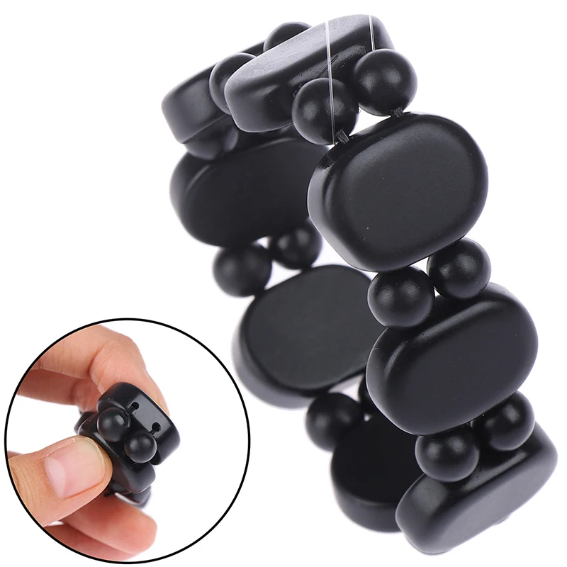 Женский и мужской массажный браслет квадратной формы из натурального черного