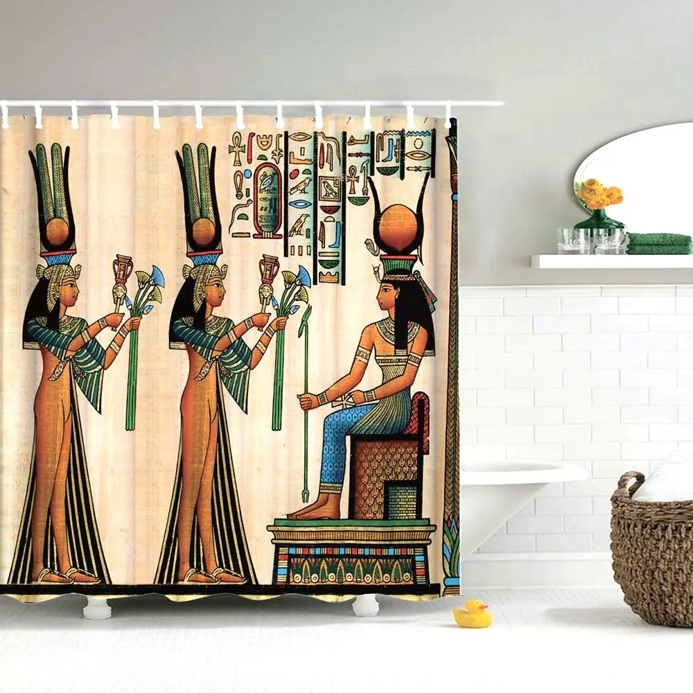 Dafield Античная египетская художественная занавеска для душа устойчивая к плесени
