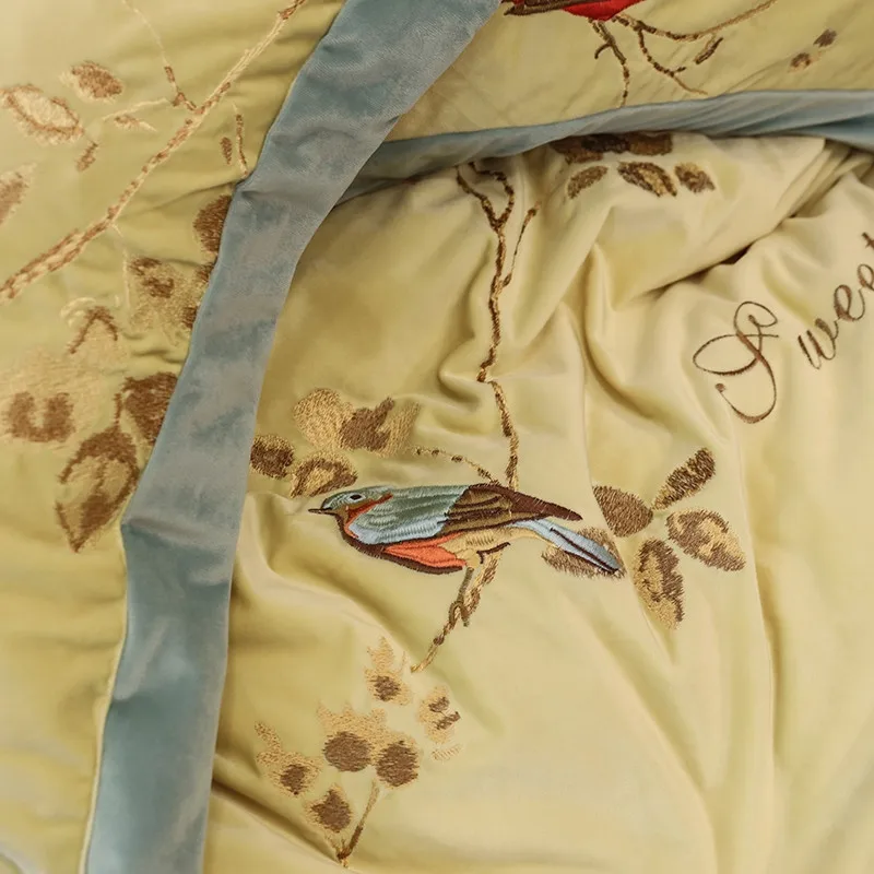 Желтый комплект постельного белья бархатное постельное белье простыня набор