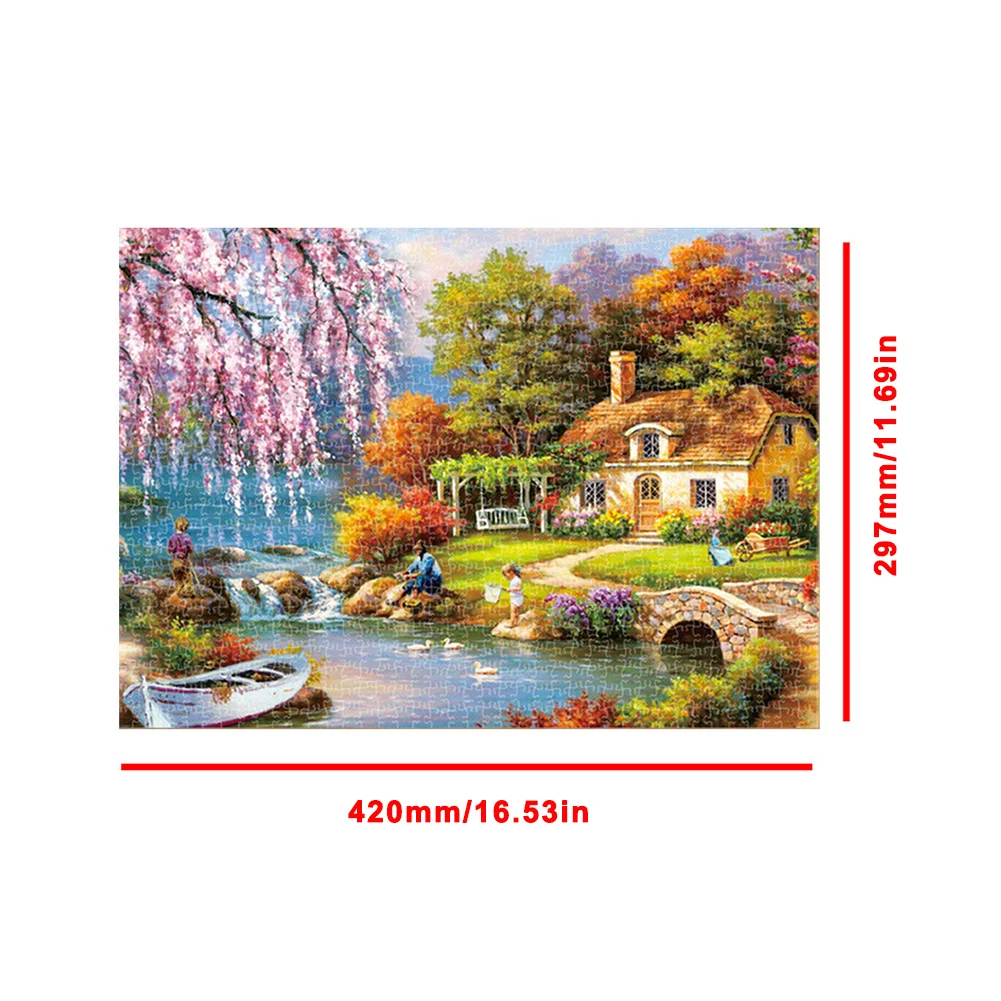 

1000 Pieces Paper Jigsaw Puzzle Mini Kids Early Educational Decompression Toy Challenge Game Gift For Adults Children Friends